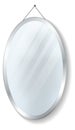 Oval mirror hanging on wall. Realistic house furniture