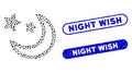 Oval Mosaic Clear Night Sky with Textured Night Wish Stamps