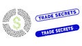 Oval Mosaic Currency Diagram with Textured Trade Secrets Seals