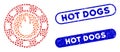 Oval Mosaic Flame Casino Chip with Distress Hot Dogs Seals