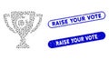 Oval Mosaic Male Power Award Cup with Grunge Raise Your Vote Stamps