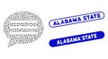 Oval Mosaic Message Cloud with Scratched Alabama State Seals