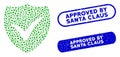 Oval Mosaic Shield Valid with Scratched Approved by Santa Claus Seals
