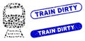 Oval Mosaic Train with Distress Train Dirty Stamps