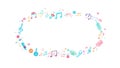 Oval Musical Notes Frame: Whimsical Border Design, vector design Generative AI Royalty Free Stock Photo