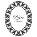 Oval ornamental art deco frame