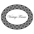 Oval ornamental art deco frame