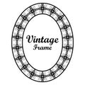 Oval ornamental art deco frame