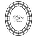 Oval ornamental art deco frame