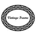 Oval ornamental art deco frame