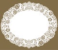 Oval paper lace edged doily