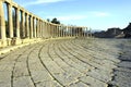 Oval piazza in Jerash. Jordan Royalty Free Stock Photo