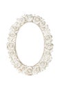 Oval picture frame with rose decor Royalty Free Stock Photo