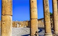 Oval Plaza Columns Ancient Roman City Jerash Jordan