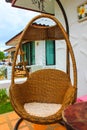 Oval rattan vintage hanging chair