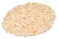 An oval of raw brown and white rice, forming a pile on an isolated background. Royalty Free Stock Photo