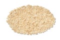 An oval of raw brown and white rice, forming a pile on an isolated background. Royalty Free Stock Photo