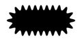 Oval rectangle form with wavy edges. Rectangular shape with wiggly borders. Empty text box, sticker, tag or label