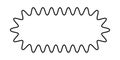 Oval rectangle with wavy edges. Rectangular shape with curvy borders. Empty text box, speech bubble, tag or label