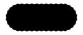 Oval rectangle with wavy edges. Rectangular shape with undulated borders. Empty box, speech bubble, text balloon