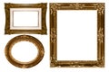 Oval and Rectangular Decorative Gold Empty Wall Pi