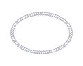 Oval rope frame for photo or picture in retro yacht style. Nautical design element for print and decoration. Maritime