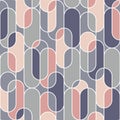 Oval shape eamless pattern in retro style