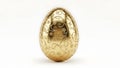 A gold egg on a white background (ai generated) Royalty Free Stock Photo