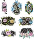 Oval-shaped flower ornamental decorations