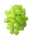 Oval shaped green grapes bunch isolated on white background