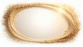 Oval Shaped Sand Border with Sparkling Light and Lens Flare on White Background Royalty Free Stock Photo