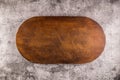 Oval shaped wood cutting board Royalty Free Stock Photo