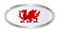 Welsh Dragon Oval Button