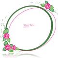 Oval Simple Frame with Abstract Flowers Royalty Free Stock Photo