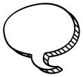 Oval speech balloon template. Empty text frame