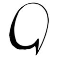 an oval of a speech bubble, hand-drawn in the style of a comic book with an isolated black outline on white with an Royalty Free Stock Photo