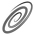 Oval spiral galaxy, database technology information logo, swirl whirlpool