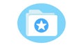 Oval Starred Folder Icon for Quick Access Bookmarked Content, vector design Generative AI Royalty Free Stock Photo