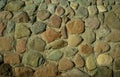 Stones background. Stones wall. Small stones in wall. Close up of wall with stones