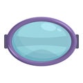 Oval swim mask icon cartoon vector. Scuba dive