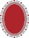 Oval Valentine Frame or Tag With Gingham Trim