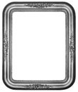 Oval Vintage silver plated wooden frame Isolated on white Royalty Free Stock Photo