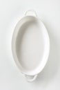 Oval white ceramic dish Royalty Free Stock Photo