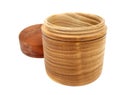 Oval wooden box with opening