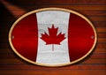 Oval Wooden Canadian Flag