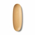 Oval wooden platter with a smooth texture and distinctive wood grain pattern Royalty Free Stock Photo