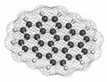 Ovalene polycyclic aromatic hydrocarbon molecule. Atoms are represented as spheres with conventional color coding: hydrogen white Royalty Free Stock Photo
