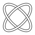 Ovals bound together, planet atom orbit high tech logo