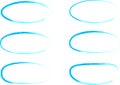 bright light blue hand drawn thin doodle ovals set Royalty Free Stock Photo