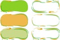 green orange colors ornate adorned abstract ovals banners Royalty Free Stock Photo